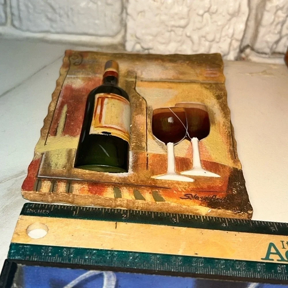 🍀 3 for $25 Kitchen Decor Wine Bar Accessories Set Rustic Italian wall art